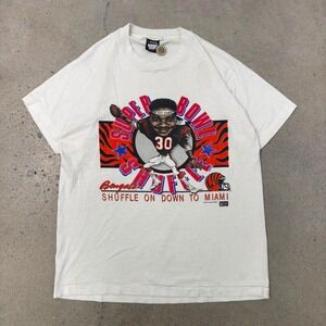 Vintage 1987 NFL Bengals Caricature Iceley Woods Super Bowl T-Shirt (Size L)